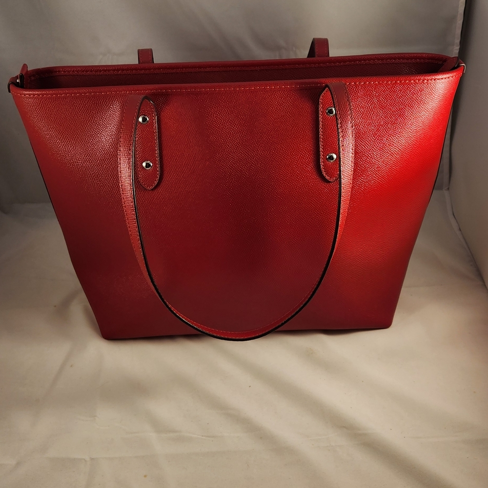 Coach Red Leather City Zip Tote - Picture 9 of 15